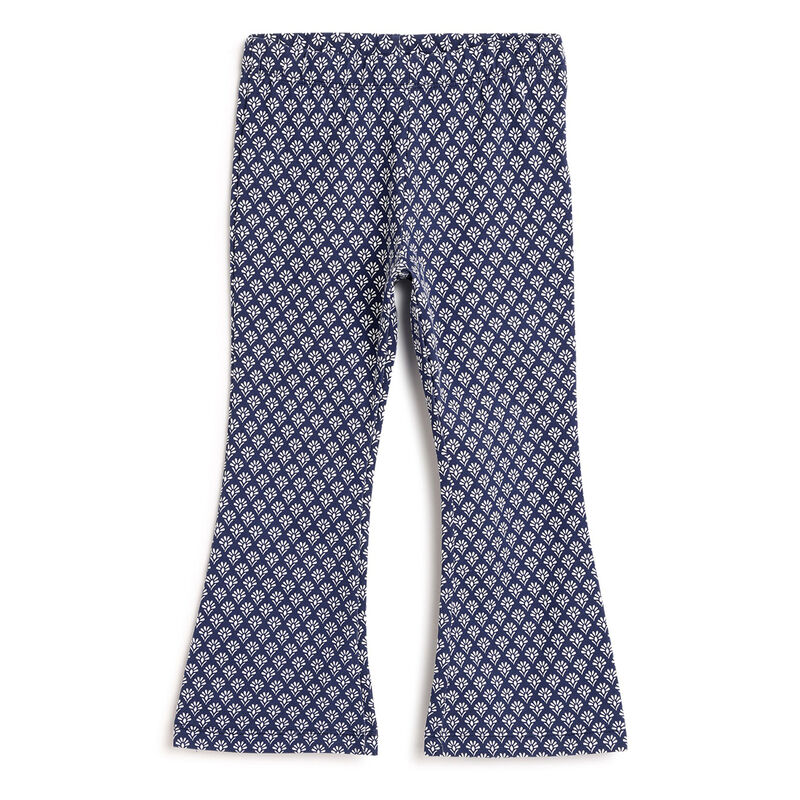 Girls Blue Printed Trouser image number 0